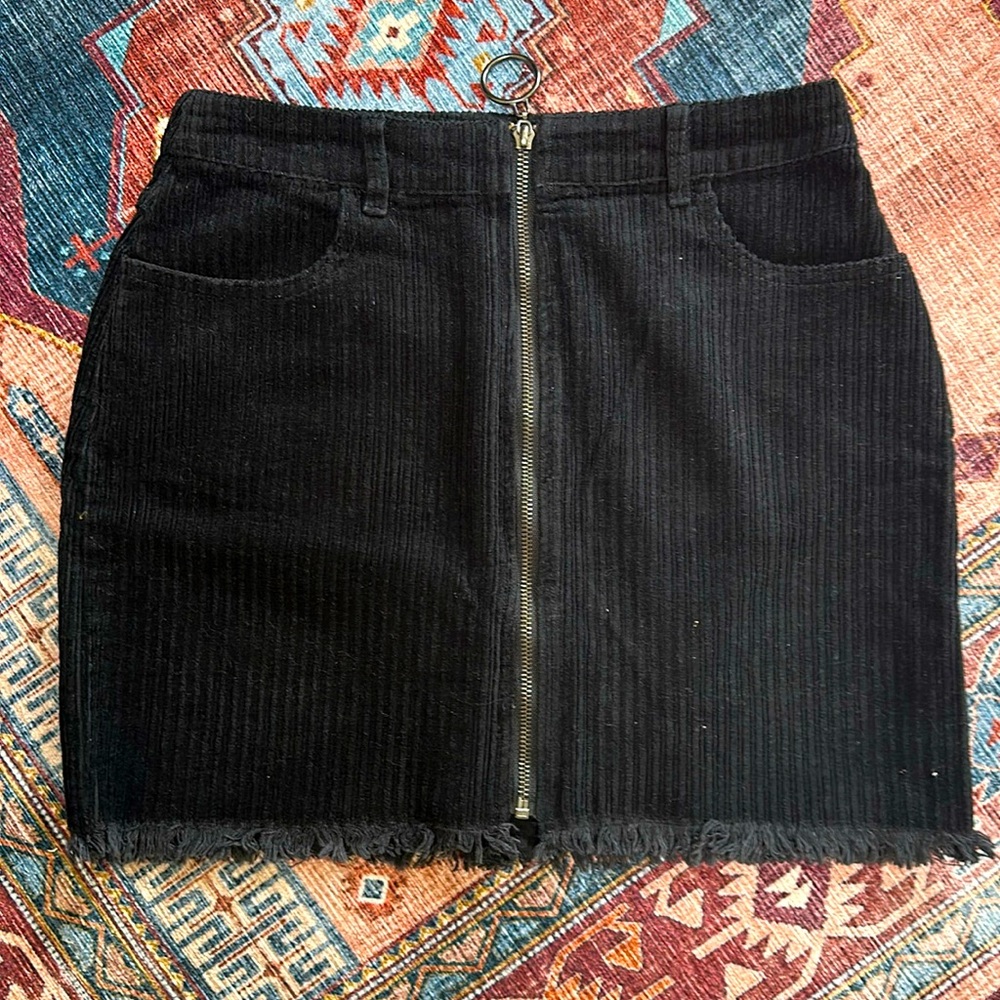 Lulus corduroy zip skirt